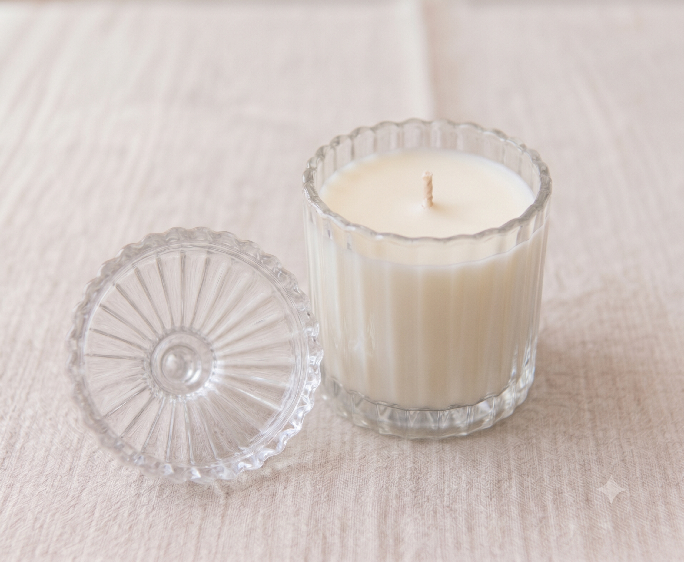 VELA AROMATICA DE CRISTAL ESTRIADO - CITRONELA 150 G.