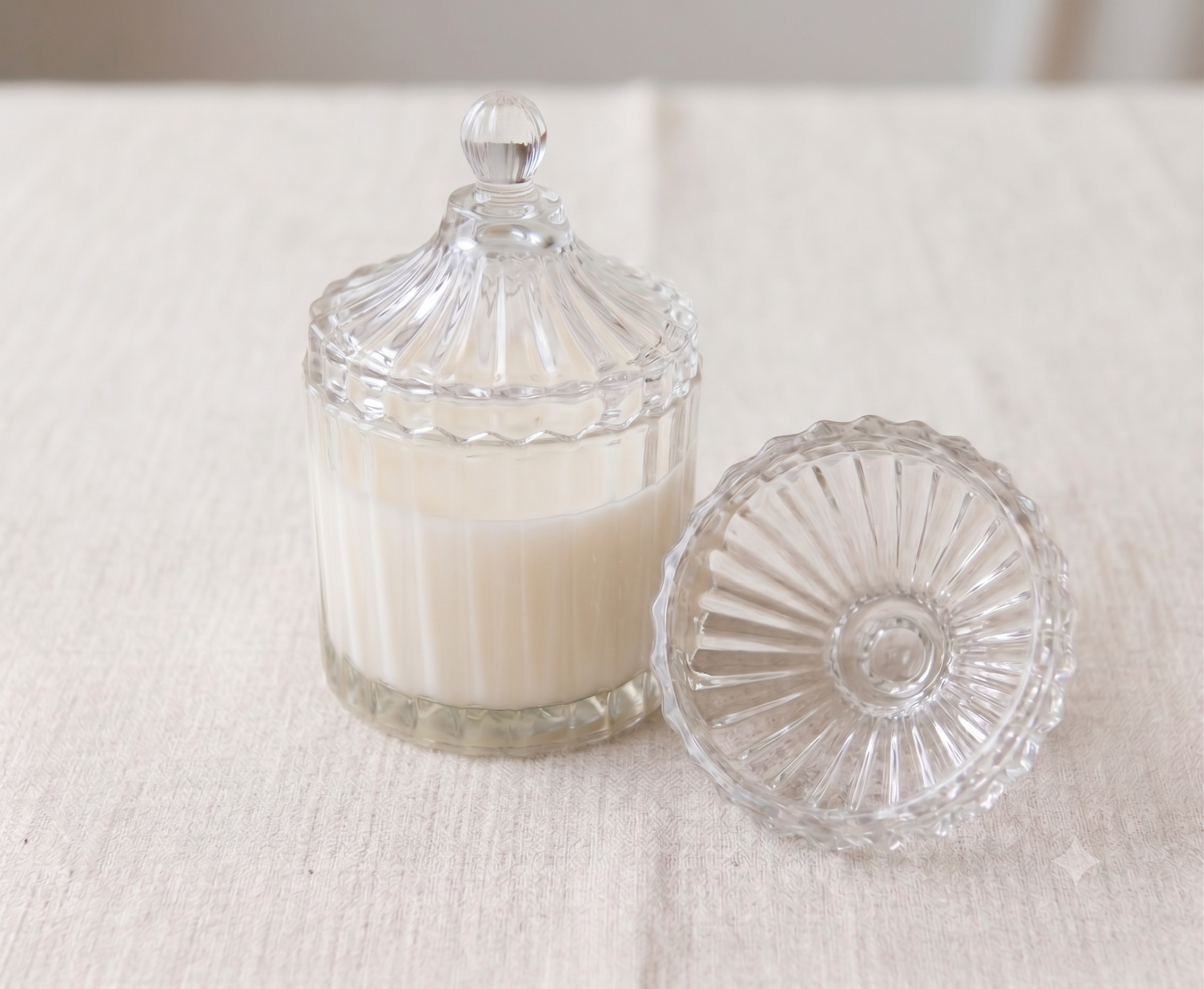 VELA AROMATICA DE CRISTAL ESTRIADO - CITRONELA 150 G.